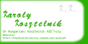 karoly kosztelnik business card